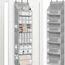 STORAGE MANIAC Over the Door Organizer Large Capacity Hanging Organizer, Clear Deep Pockets Behind Door Closet Organizer and Storage for Nursery, Bathroom, Bedroom, Pantry, 1 Pack Grey