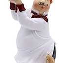 Chef Figurine for Kitchen Decor, Chef Holding Fruits & Bread with Puppy Figurines Chef Puppy Statue for Counter Top, Cabinet,Cupboard, Home Kitchen Cook Restaurant Dcor