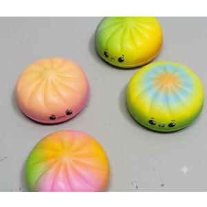 4 PCS Dumpling Squishies with Box, Colorful Mystery Squishys Dumplings Stress Relief Balls Fidget Sensory Toy,Bao Bun with Food Steamer Stretchy Desk Squeeze Toys