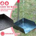 FUSBUNTY Dog Pooper Scooper Set, Pooper Scooper for Dog, Heavy Duty Stainless Steel Rake with Extra Large Tray & Spade No Bending Clean Up for Pet Waste Removal, for Grass, Dirt Or Gravel.