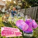 Dual-Engine Bubble Machine with Auto Rotation & RGB Lights & Remote Control,1800mA Type-C Rechargeable,700mL Tank,Bubble Maker for Kids, Party, Wedding, Backyard Outdoor Toy