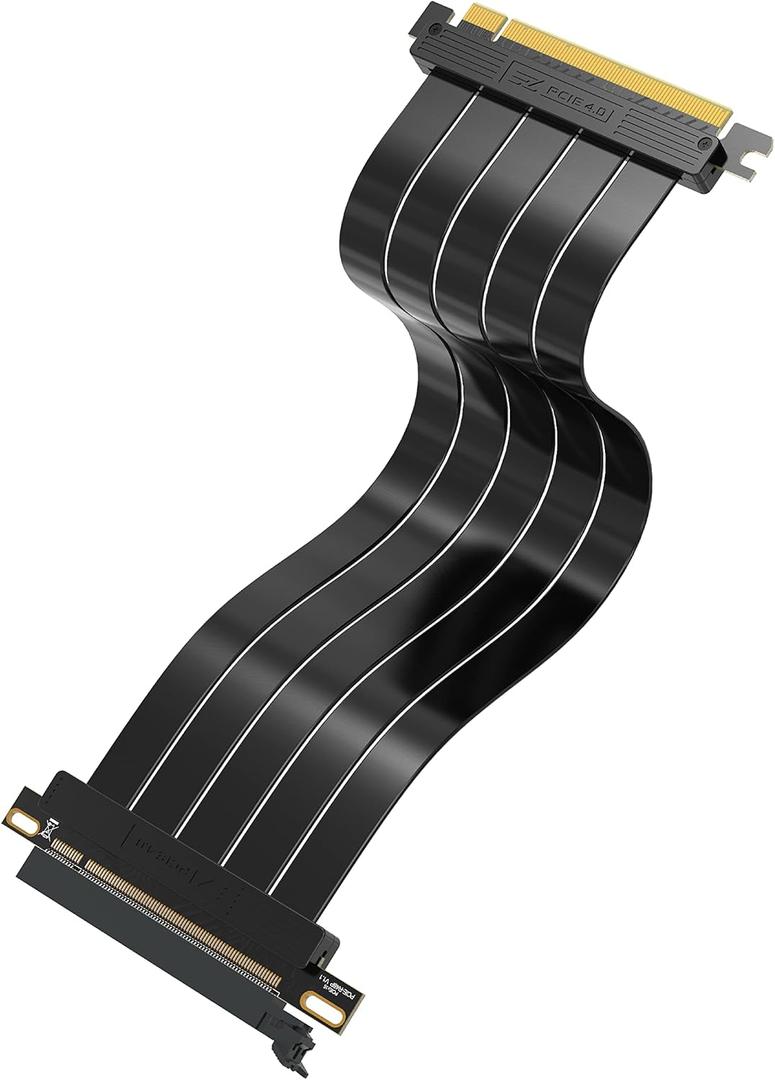 EZDIY-FAB PCIE Gen 4 16x Extreme Flexible, High Speed Riser Cable PCI Express 4.0 Port GPU Extension Card-Straight Connector [11.8in/30cm]