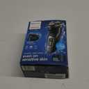 Philips Norelco Shaver 3900 Series, Wet and Dry Electric Shaver, P-Cap, Travel Pouch, Charging Stand, Storm Blue, Model S3341/92 (Silver New)