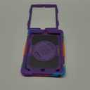 SEYMAC stock Case for iPad 9th/ 8th/ 7th Generation 10.2'', Shockproof with Screen Protector, Pencil Holder [360 Rotating Hand Strap] & Stand, for iPad 10.2 inch 2021-2019 (Purple+Colorful)
