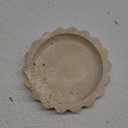 5.5 Inch Small Travertine Scallop Edge Stone Tray Decorative Marble Jewelry Dish Tray Gift(Round)