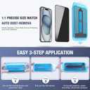 2-Pack Privacy Screen Protector for iPhone Air 6.5-inch, 9H Tempered Glass, Full Coverage, Anti-Fingerprint, Auto Dust-Elimination, No Bubble, Easy Installation