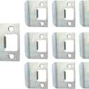 QCAA Extended Lip Strike, 2''X2-1/4, Brush Satin Nickel, 10 Pack, Made in Taiwan