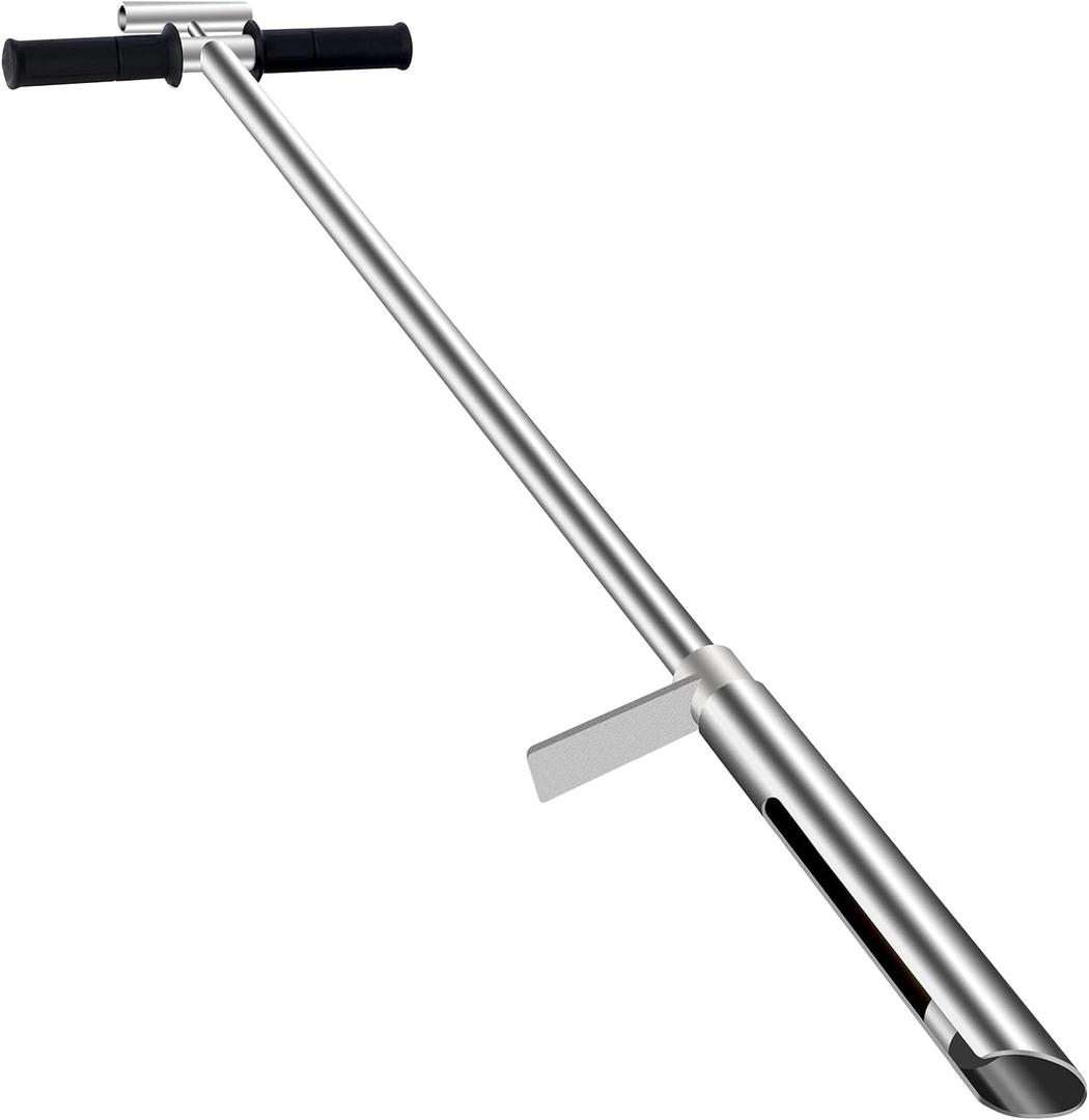 HOMIER 40"(1 Meter) Soil Sampler Probe 304 Stainless Steel with Ejector and Foot Pedal (#40" straight type)