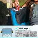 Overmont Oversized Double Camping Chair for Adults Supports up to 850 lbs XXL Heavy Duty Padded Folding Loveseat with Cooler Bag and Cup Holder for Outdoor, Beach, Fishing, Lawn, Blue