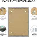 Hongkee 14x20 Picture Frame, Rustic Grey Wood Style - Display Posters 12 x 18 with Mat or 14x20 without Mat, Wall Mounting Horizontal and Vertical, 1 Pack