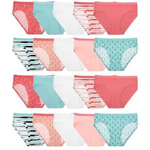 Fruit of the Loom Girls' Cotton Hipster Underwear, 20 Pack-Fashion Assorted, 8
