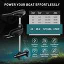 62LB Thrust Electric Trolling Motor, Transom Mount, Telescopic Handle, LED Battery Indicator, Freshwater & Saltwater, for Kayak Fishing Boat (62 Lb)