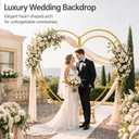 Heart Arch, 6.5FT Metal Heart Arch Stand, Wedding Backdrop Frame, Gold
