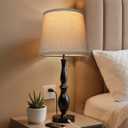 EppieBasic Table Lamps for Living Room Set of 2, Farmhouse Lamp for Bedroom 22" with 3 Dimmable Ways, USB-C+A Charging Ports Nightstand Lamps, Bulbs Included
