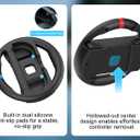 IEFROM 2-Pack Switch Steering Wheel, Black Joy-Con Grip for Mario Kart 8 Deluxe & Mario Kart 9, Plug-and-Play Racing Controller, Ideal Gift Accessory
