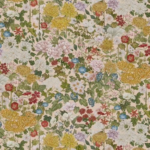 Vividpatch Floral Wallpaper Peel and Stick Boho Wall Paper Removable Waterproof Green/Yellow/Pink Contact Paper for Bedroom, Bathroom, Home Wall 17.3" x 236.3"