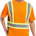 ArcRidge Reflective Safety Shirt for Men and Women - Class 2 High Visibility Construction Shirt - Dual Tone Reflective Strips (XXXL)