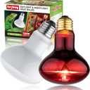 Heat lamp Bulbs Day & Night Combo, 100 Watt UVA Daylight Basking Spot Light and Red Infrared Heating Light for Bearded Dragon, Turtle, Lizard, Snake, Tortoise, Chameleon, Amphibians - 2 Pack