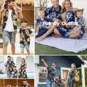 PATPAT Family Hawaiian Matching Outfits Mommy and Me Outfits Caribbean Vacation Summer Tropical Halter Sundresses and Shirts (6-7 Years, Black Flower)