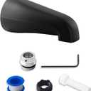 5" Non-Diverter Tub Spout with 4 in 1 Adapter,Universal fit 1/2" Copper Slip, 1/2" Iron Pipe(Long and Short stub Out), and 3/4" Iron Pipe Connections, Easy Installation, Matte Black