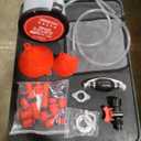 22-Piece No-Spill Coolant Filling Funnel Kit and Siphon Hose Pump, Radiator Coolant Filling Spill-Proof Funnel Kit with Adapters, Extensions, PVC Hose, Engine Oil Funnels, Towel for Universal Vehicle