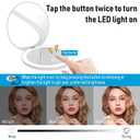 Compact Mirror with LED Light,1x/10x Magnifying Rechargeable Mirror,3.5in, Dimmable Travel Mirror for Purse,Pocket,Handheld 2-Sided Makeup Mirror