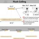 HAIXIANG Modern Crystal Chandelier Dimmable LED Long Chandeliers for Dining Table Pendant Lights Rectangular Glam Lighting Fixtures for Dining Room Kitchen Island Gold, Oval : L47"