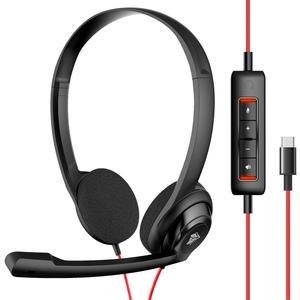 NUBWO USB C Headset with Mic for Laptop, Phone,Headphones with Noise Cancelling Microphone for Computer, On-Ear Wired Office Call Center Headset for Boom SkypeWebinars, in-line Control