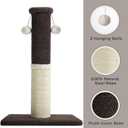 Made4Pets Tall Cat Scratching Post, Heavy Duty and Thicker Scratching Posts for Indoor Cats Adults, 33" Natural Sisal Cat Scratcher with Hanging Balls, Sturdy Base Cat Scratch Post, Brown