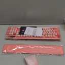 Wireless Keyboard and Mouse Combo, Typewriter Keyboard with Magnetic Wrist Rest, FullSize Cute Round Keycaps, Sleep Mode, 2.4G Keyboards for Mac/Windows/PC, Office or Home, Trueque CK23Pro