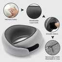 2 x Neck Pillow Airplane,100% Pure Memory FoamTravel Neck Pillow Travel Neck Support Ergonomic &Portable Design Best for Sleeping Plane Car Train Office Flight (Small Grey)