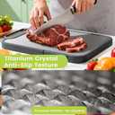 Titanium Cutting Board for Kitchen, Cutting Boards Non Toxic Double Sided Metal Pure Titanium and Wheat Straw PP Chopping Board Food Grade Easy to Clean Large Size 16"*10"*0.9"(Grey) (Gray)