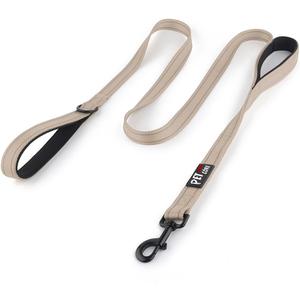 Plutus Pet Double Handle Dog Leash 6ft, Heavy Duty, Reflective Dual Handle Dog Leash for Safety Training, for Medium Large Dogs,2 Handle Leads(Beige)