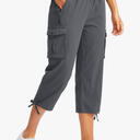 Soothfeel Women's Cargo Capris Pants with 6 Pockets Lightweight Quick Dry Travel Hiking Summer Pants for Women Casual, S