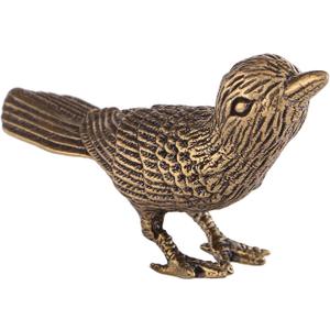 GIB Small Bird Statue for Home Decor, Solid Antique Brass Magpie Bird Figurine, Decorative Birds Ornaments, Gold Decor for Living Room Table, Bedroom, Office Desktop