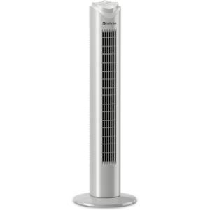 Comfort Zone 32-Inch Oscillating Tower Fan Ultra-Slim Bladeless Design with 3 Speeds, 90 Wide Oscillation & Built-in Carry Handle Quiet Portable Standing Fan for Bedroom, Home, or Office, Gray
