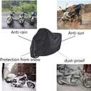 Motorcycle Cover Waterproof Windproof Outdoor Dustproof All Weather Protection,Anti-Theft Silver Lock Holes & Storage Bag, 190T Anti UV