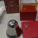 Christmas Bell 2025, Annual Silver Bell Christmas Ornaments for Tree Hanging Decorations, Metal Holiday Bells for Xmas Tree Decor with Ribbon & Gift Box