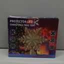 DG-Direct Christmas Tree Topper Lighted with 6 Projected Patterns, Led Rotating Magic Snowflake, 3D Hollow Glitter Lighted Silver Snow Tree Topper for Christmas Tree Decorations, Gold