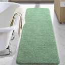 LOCHAS Bathroom Rug Runner 24x60 Inch, Soft Thick Absorbent Microfiber Bath Rugs for Bathroom, Machine Washable, Shaggy Plush Non Slip Bath Mat for Tub, Shower Floor, Quick Dry Mats, Sage Green