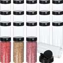 Kifmurase 20 Pcs Plastic Spice Jars Containers, 16 oz Spice Bottles Clear Reusable Large Empty Seasoning Jars with Shaker Lids for Kitchen Storage Seasoning Powder Cabinet
