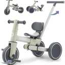 Bobike 5-in-1 Tricycle for Toddlers 18 Months to 5 Years Old, Toddler Bike, Kids Tricycle with Push Handle and Backrest, Toddler Balance Bike with Easy Assembly for Boys and Girls(Green)