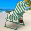 Suteck Backpack Beach Chair, 6-Position Reclining Chairs with Cooler Bag, Oversized