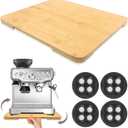 360 Rolling Tray Bamboo Appliance Slider for Kitchen Appliances, for Breville Espresso Machine Accessories, Sliding Tray for Coffee Maker Appliances Mat Easily from Under The Cabinet Natural13"15.7"