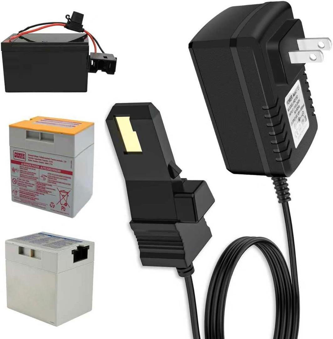 12V Battery Charger for Power Wheels Gray and Orange Top Battery 12V Powered Wheels Charger Replacement Fisher Price Adapter