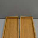 VeyFey Silverware Tray for Drawer, Stackable Kitchen Bamboo Drawer Organizer 12" x 6" x 2" Set of 2