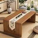 Japanese Floor Table, Bamboo Folding Coffee Table for Sitting on The Floor, No Assembly Small Low Tables for Dinning Tea Room, Zen Living Room(Brown, 80CM)