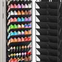 UVIAHOMI 20-30 Pairs Over the Door Shoe Organizer, Clear Pockets Hanging Shoe Storage for Closet, 10-Tier Door Shoes Rack, Handing Shoes Holder Fit All the Family's Sneakers, Boots, Heels, Black