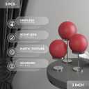 CANDWAX Set of 3 inch Round Ball Candles - Perfect as Christmas Decoration and as Spheres for Home Decor - Unscented Smokeless Dripless Long Burning Dark Red Candles