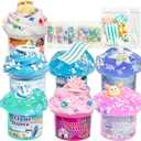 7 Pack Pink Slime Kits, Butter Slime,Cloud Slime kit for Girls Ages 812,Crunchy Slime Kit,Non Sticky,Super Soft Sludge Toy,Birthday Gifts for Kids,Party Favors for Girls and Boys